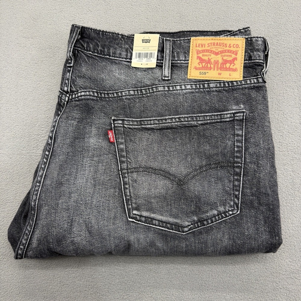 NWT Levis 559 Relaxed Straight Jeans Mens Big & Tall 48x27 Just Being Me Black